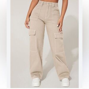 Stylish LIGHT BROWN Cargo Pants Womens Medium